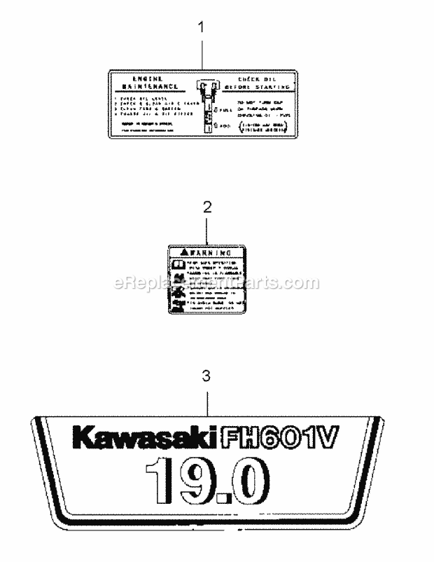 Fh601v-Bs27 Label Diagram and Parts List for M48-KW 53BB5DAV750-19-HP Cub Cadet Lawn Tractor